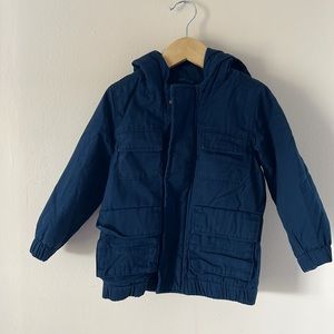 Old Navy Fall Coat Toddler Boys Blue Utility Jacket Hooded Cargo 2T Lightweight